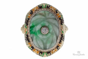 Art Deco Jade Ring