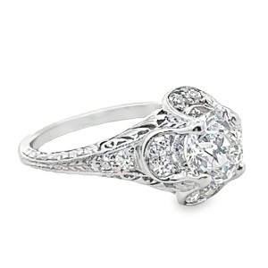 Estate Art Deco Platinum Diamond Engagement Ring