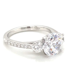Peter Storm 18kt White Gold Three-stone Diamond Engagement Ring Mounting