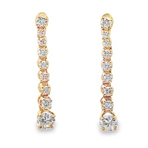 Estate 14kt Yellow Gold Diamond Drop Earrings