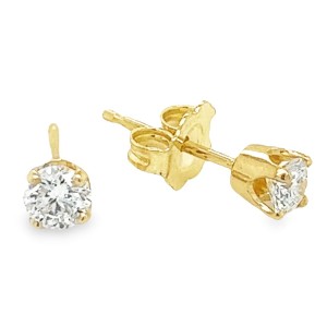 Estate 14kt Yellow Gold 0.33 Carat Diamond Stud Earrings