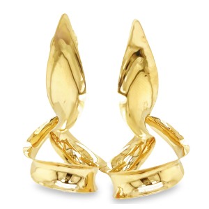 Estate 14kt Yellow Gold Twist Ribbon Earrings