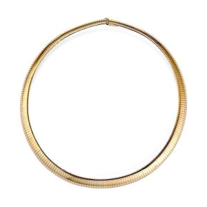 Estate 14kt Yellow Gold 10mm Omega Necklace