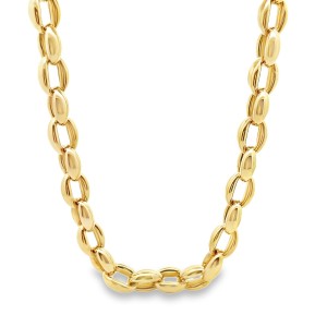 Estate 18kt Yellow Gold Open Link Chain Necklace