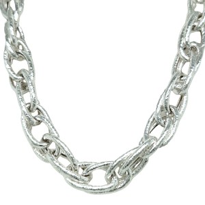 Peter Storm Tessuto Colori Sterling Silver Textured Oval Link Necklace