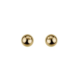 14kt Yellow Gold Over Silver 8mm Ball Stud Earrings