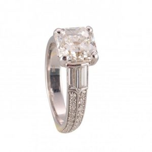 PETER STORM 14KT WHITE GOLD ASSCHER-CUT DIAMOND ENGAGEMENT RING