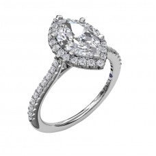 FANA 14KT WHITE GOLD MARQUISE DIAMOND HALO ENGAGEMENT RING