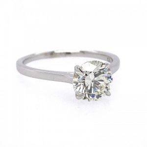 ESTATE 14KT WHITE GOLD 1.72 CARAT DIAMOND SOLITAIRE ENGAGEMENT RING