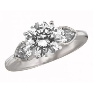 CARRERAS COLLECTION PLATINUM THREE STONE ENGAGEMENT RING MOUNTING