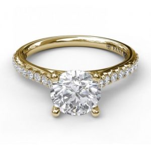 FANA 14KT YELLOW GOLD DIAMOND ENGAGEMENT RING MOUNTING