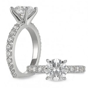 PETER STORM 14KT WHITE GOLD DIAMOND ENGAGEMENT RING MOUNTING WITH 