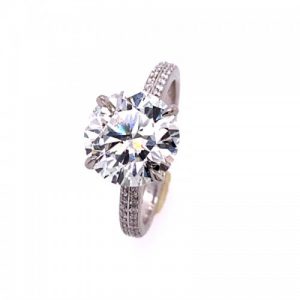 PETER STORM PLATINUM ROUND DIAMOND ENGAGEMENT RING