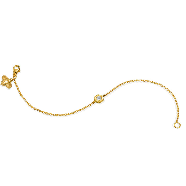 Gumuchian 18kt yellow gold and diamond "Mini B" bracelet