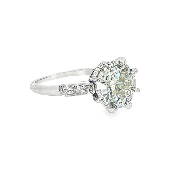 Estate Mid Century platinum diamond engagement ring