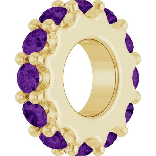14kt yellow gold amethyst birthstone charm/pendant
