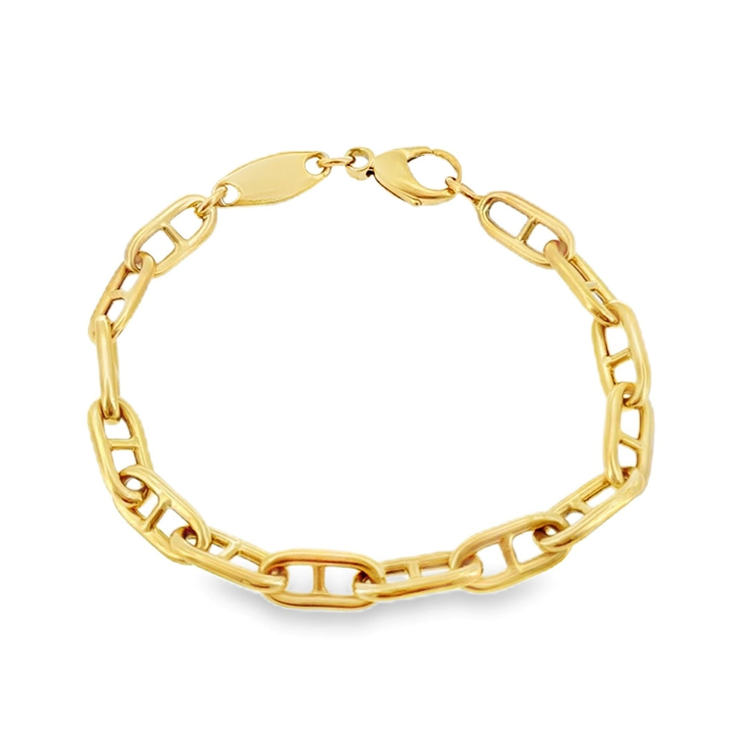 Estate 18kt yellow gold anchor link bracelet
