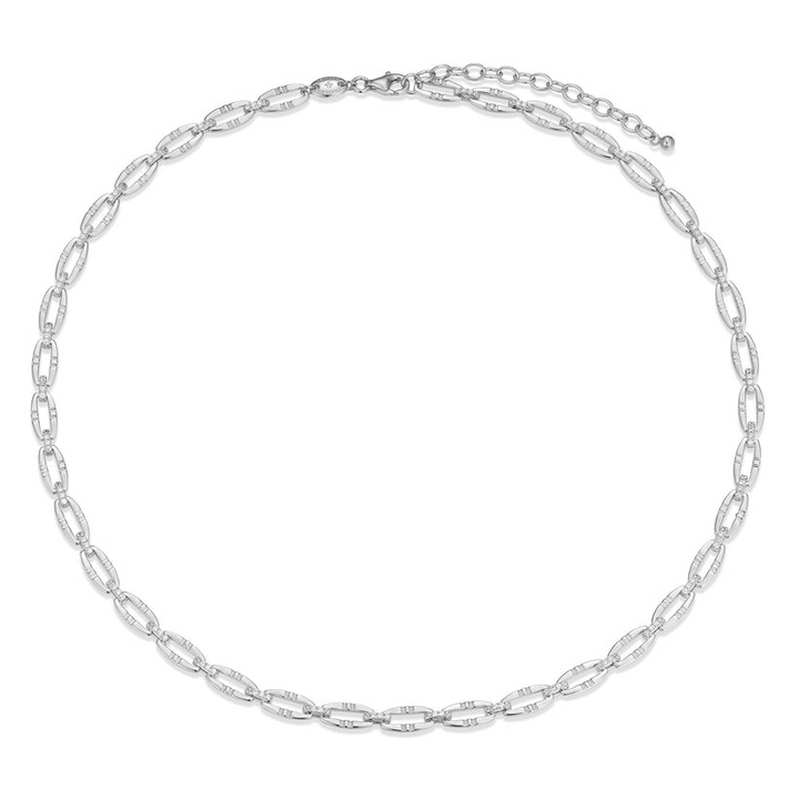 Charles Garnier 14kt yellow gold-plated sterling silver open link necklace with CZ accents