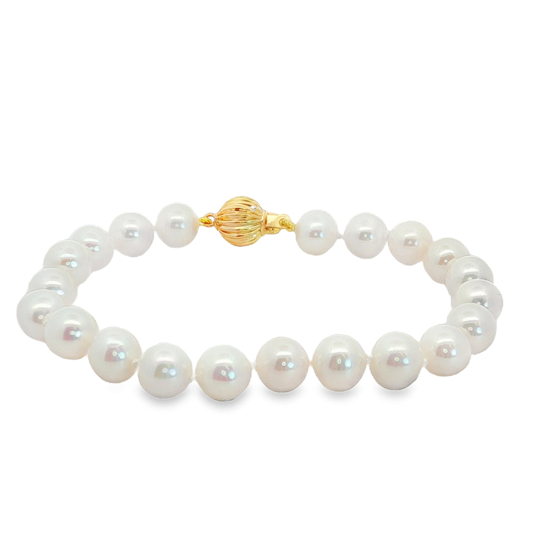 14kt yellow gold freshwater pearl bracelet