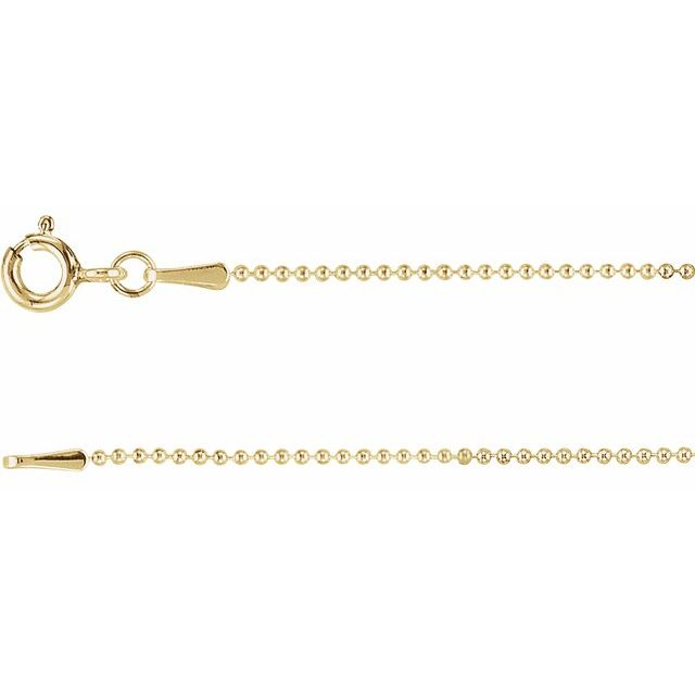 Gold-filled 18" 1mm bead chain