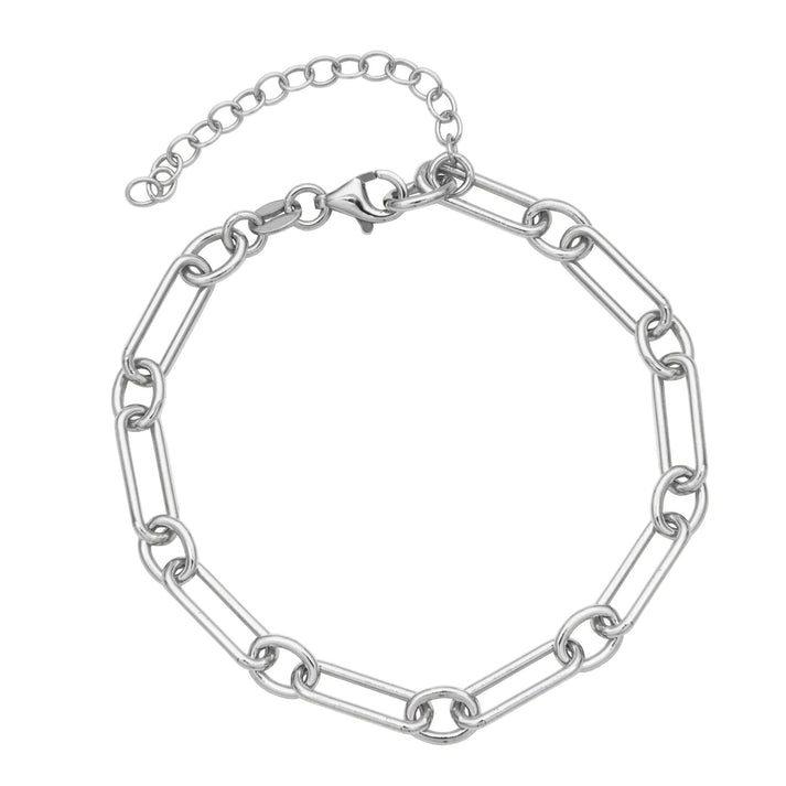 Charles Garnier sterling silver 6.5" round and oblong link bracele
