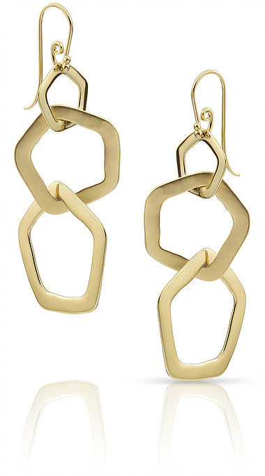 Estate J&S Freeman 14kt yellow gold dangle earrings