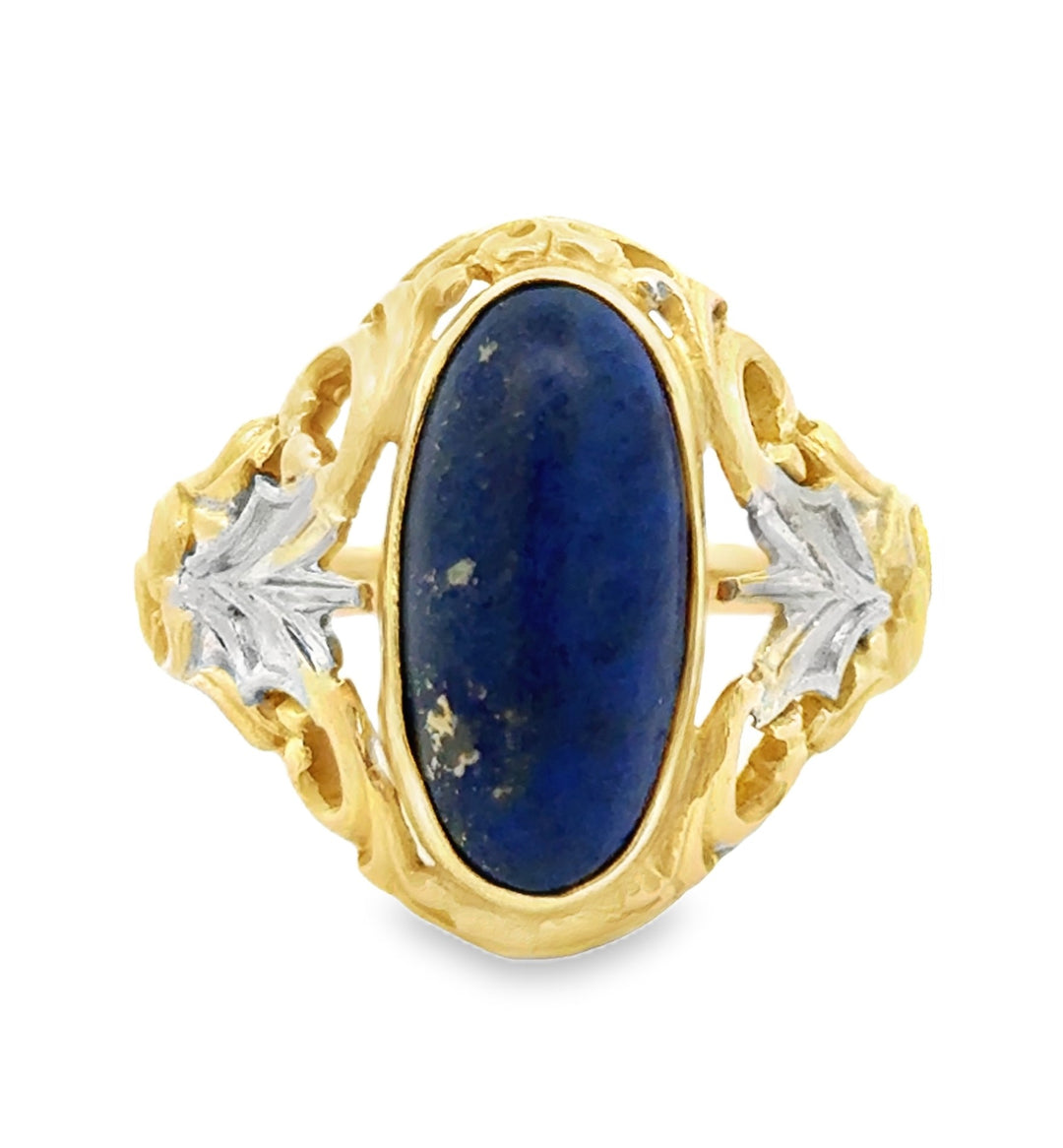 Estate Mid-Centory 14kt gold lapis ring