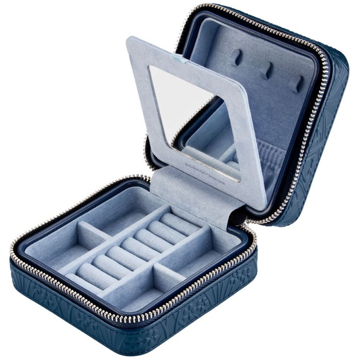 WOLF X LIBERTY "Medium Jewelry Zip Case" in navy