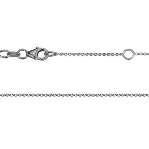 14kt white gold 0.9mm cable link chain
