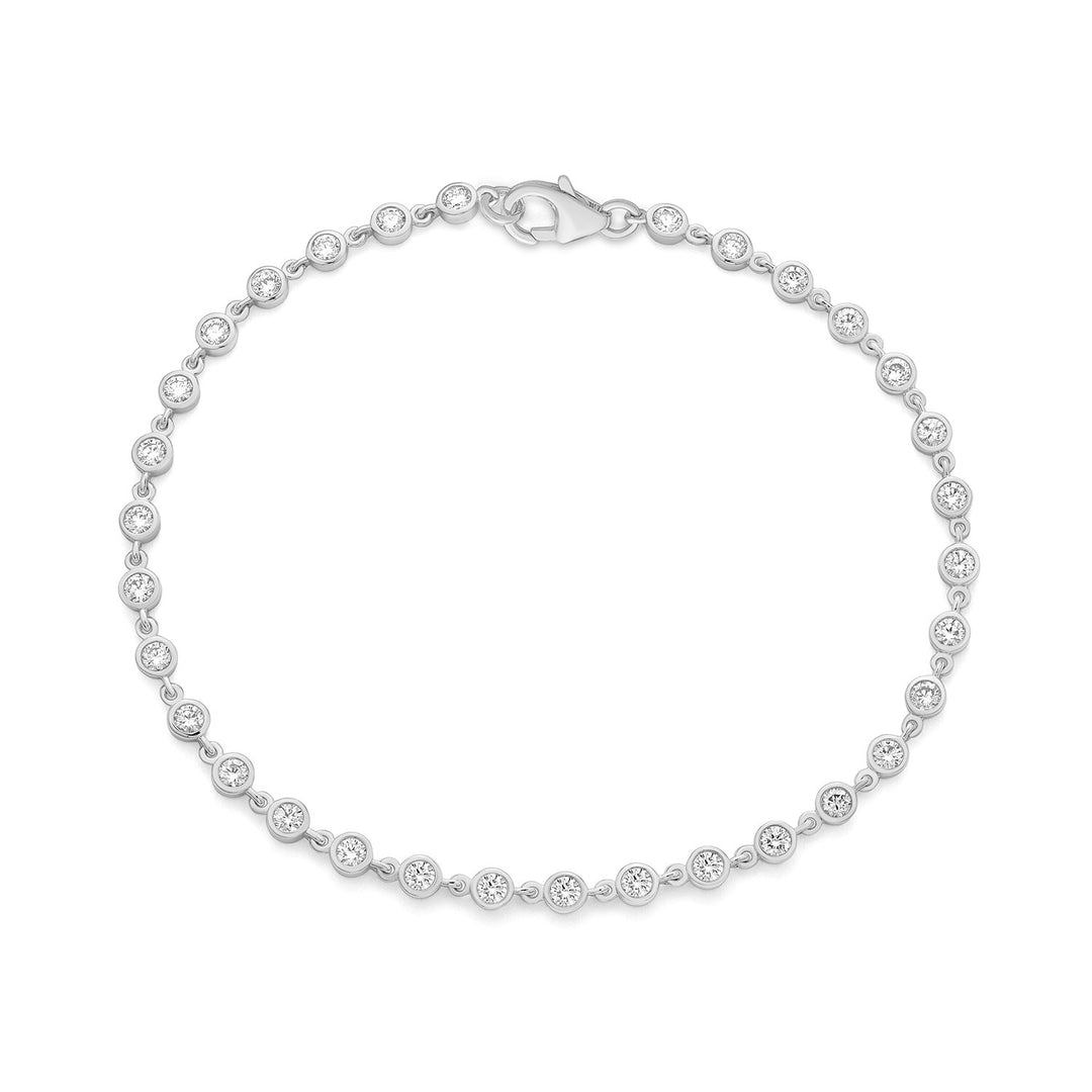 Facet Barcelona 14kt white gold bezel-set diamond link bracelet
