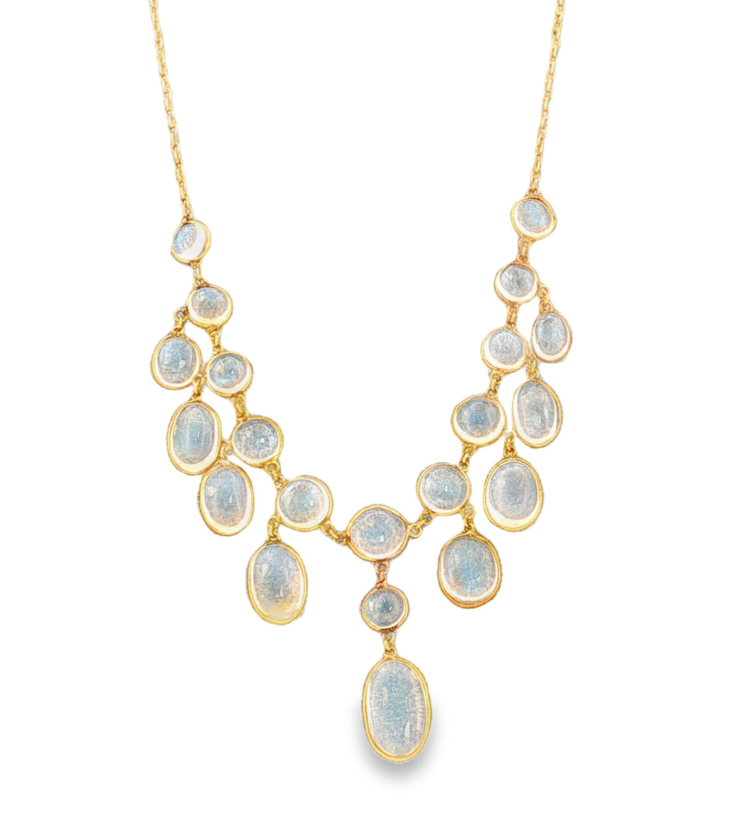 Estate 10kt yellow gold moonstone necklace