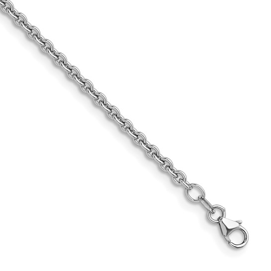 18kt white gold 18" solid cable link chain necklace