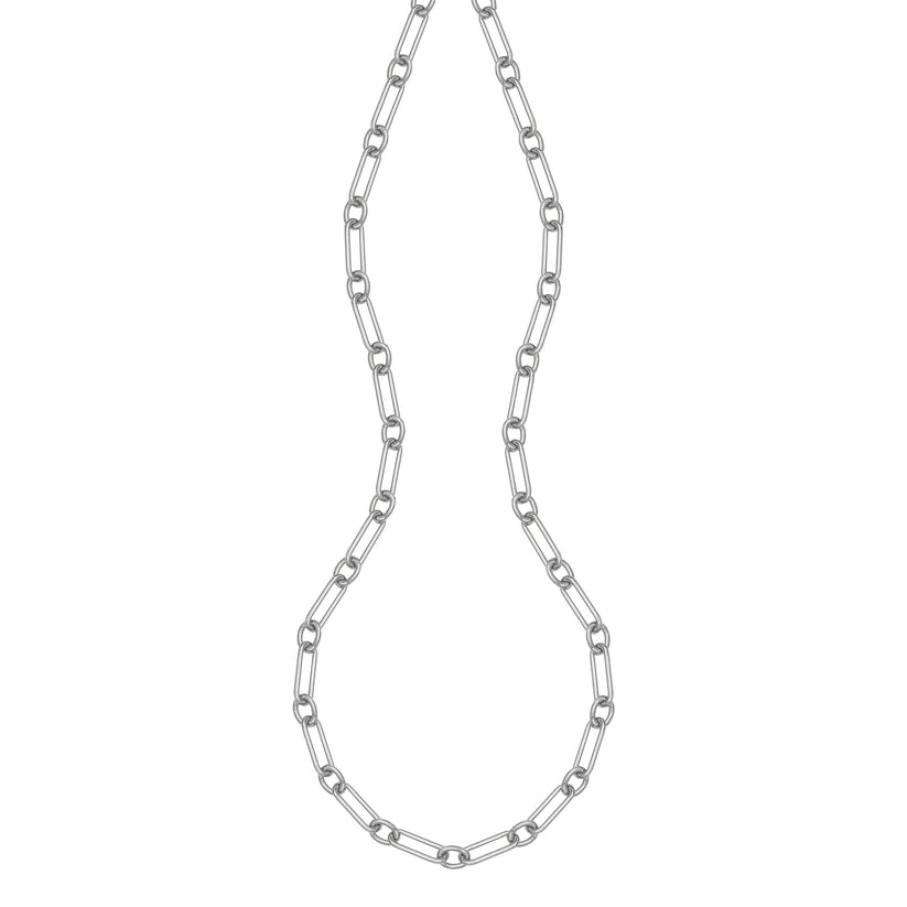Charles Garnier sterling silver 24" round and oblong link necklace