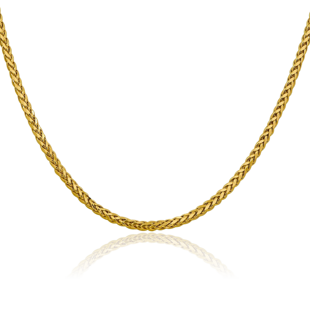 Estate 14kt yellow gold 24" wheat chain necklace