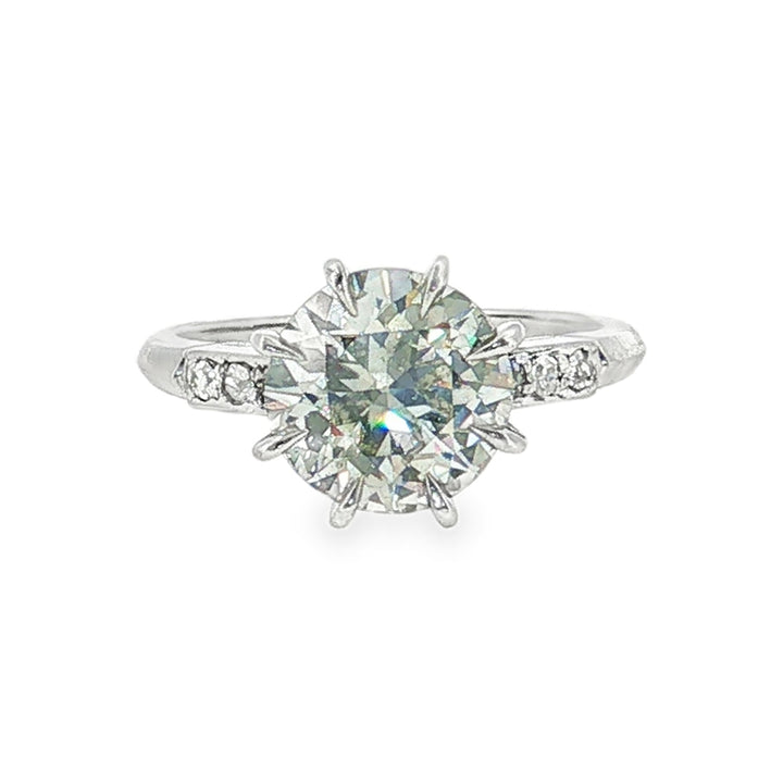 Estate Mid Century platinum diamond engagement ring