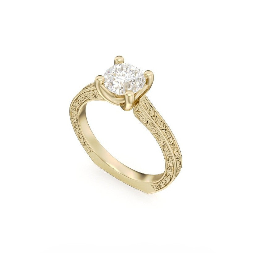 Noam Carver 14kt yellow gold solitaire engagement ring mounting