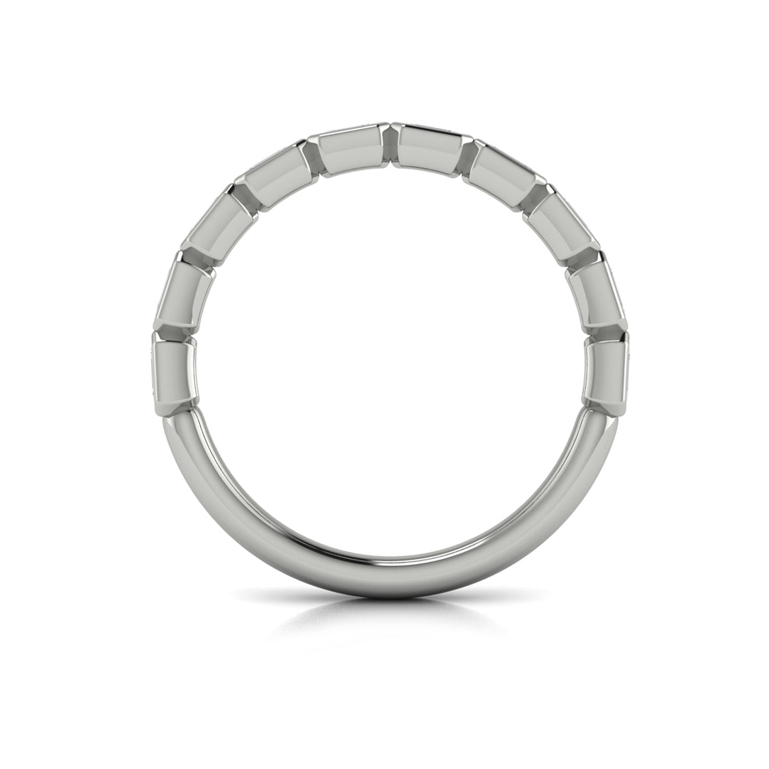 Vlora platinum bezel-set emerald-cut diamonds band ring