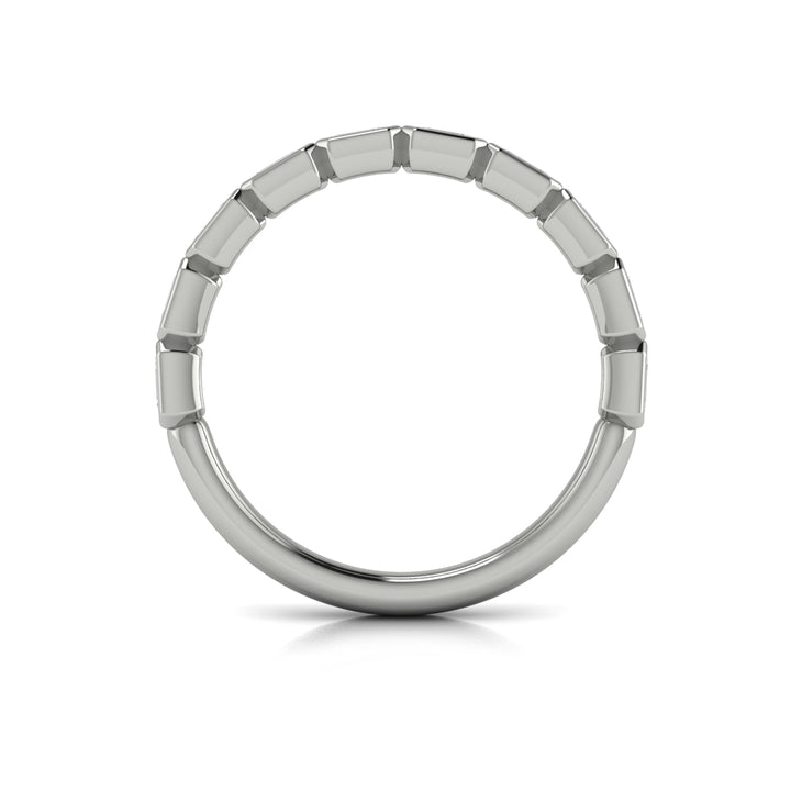 Vlora platinum bezel-set emerald-cut diamonds band ring