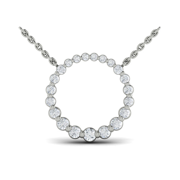 Vlora 14kt white gold "Amuleta" diamond open circle necklace