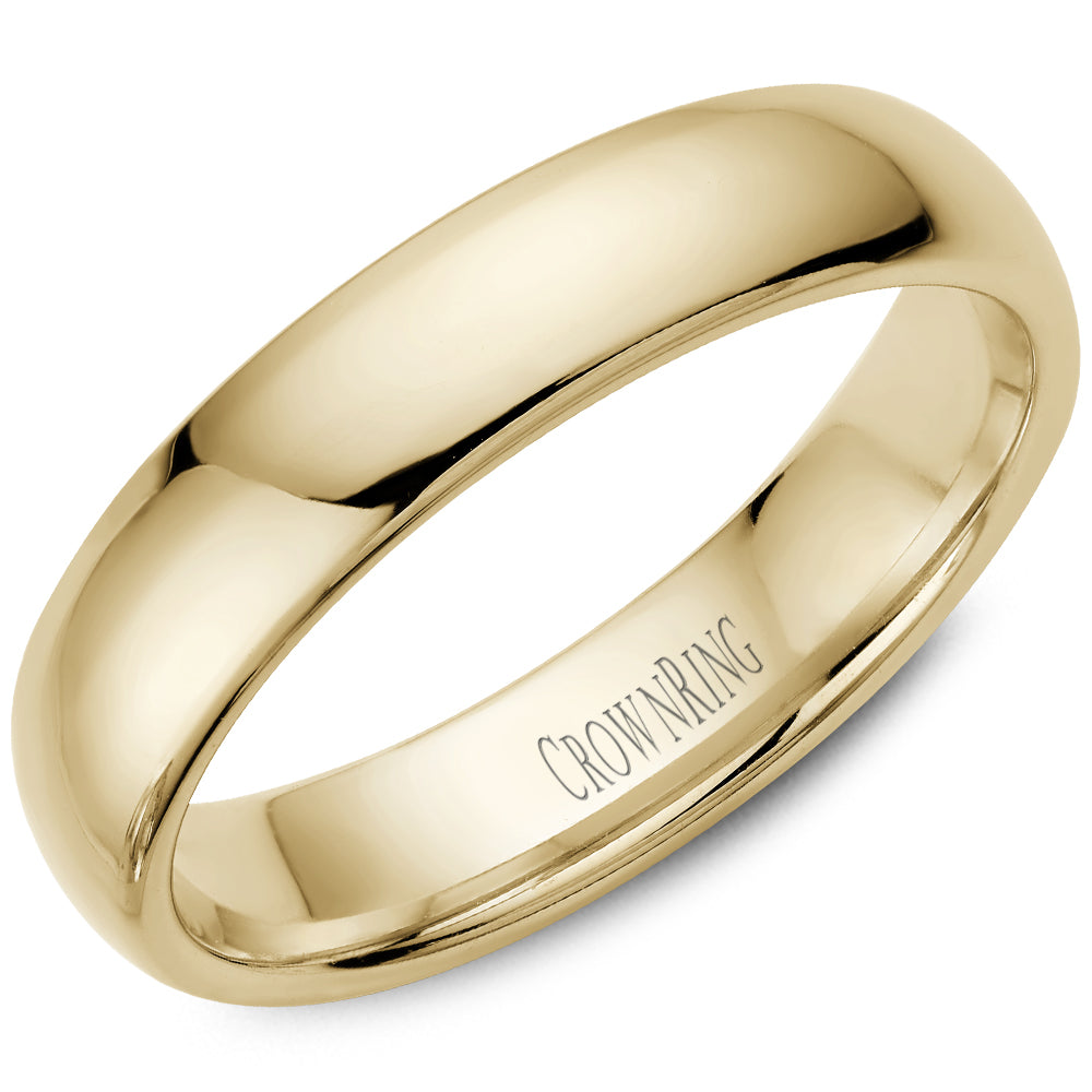 14kt yellow gold 5mm domed comfort fit traditional wedding band