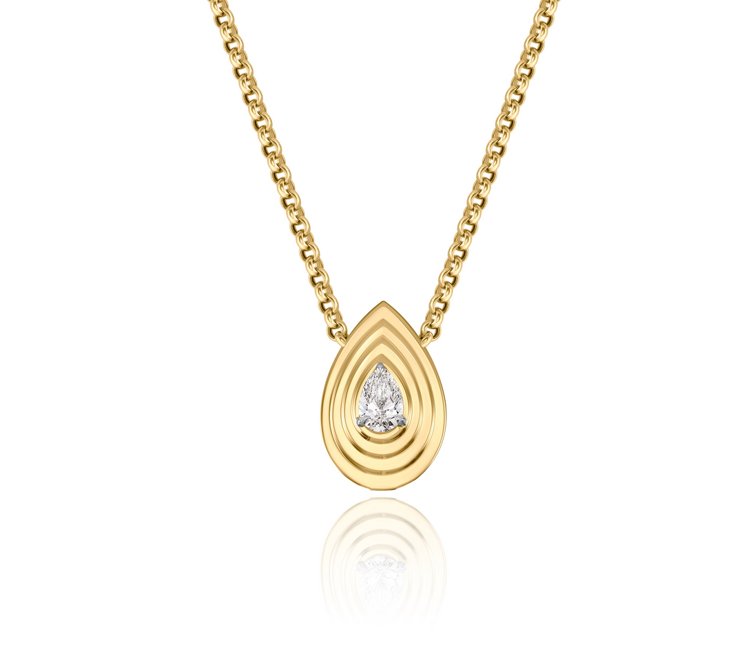 Phillips House 18kt yellow gold teardrop diamond necklace