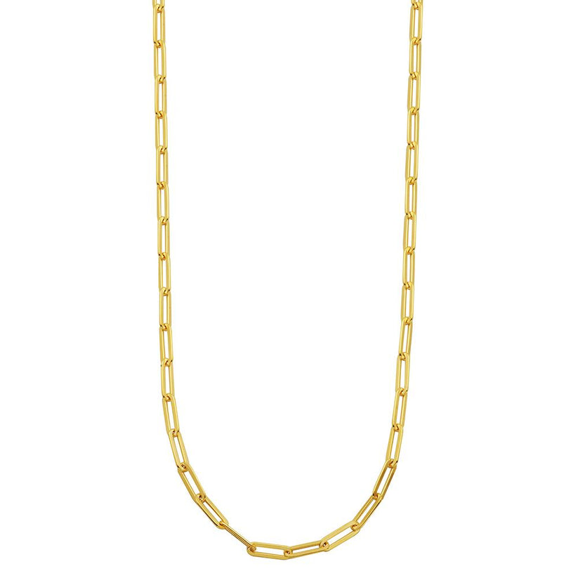 Charles Garnier 18kt yellow gold over sterling silver paperclip link necklace