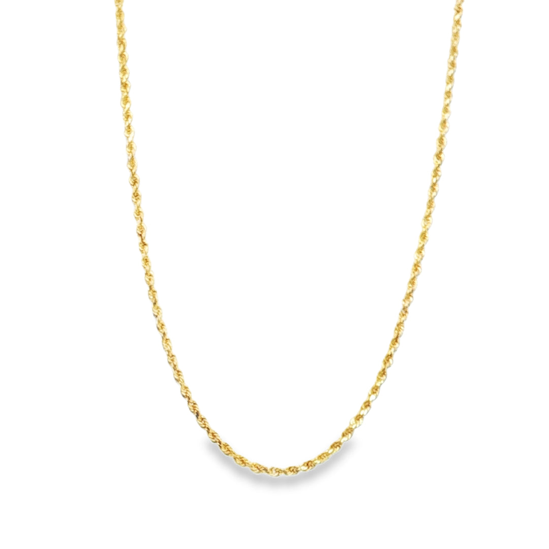 Estate 14kt yellow gold 18" 1.6mm diamond-cut rope chain