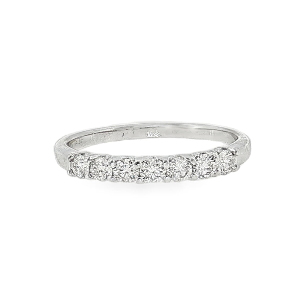 Estate 14kt white gold seven-diamond band ring