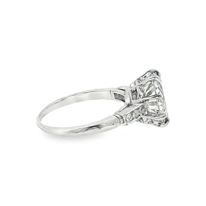 Estate Mid Century platinum diamond engagement ring