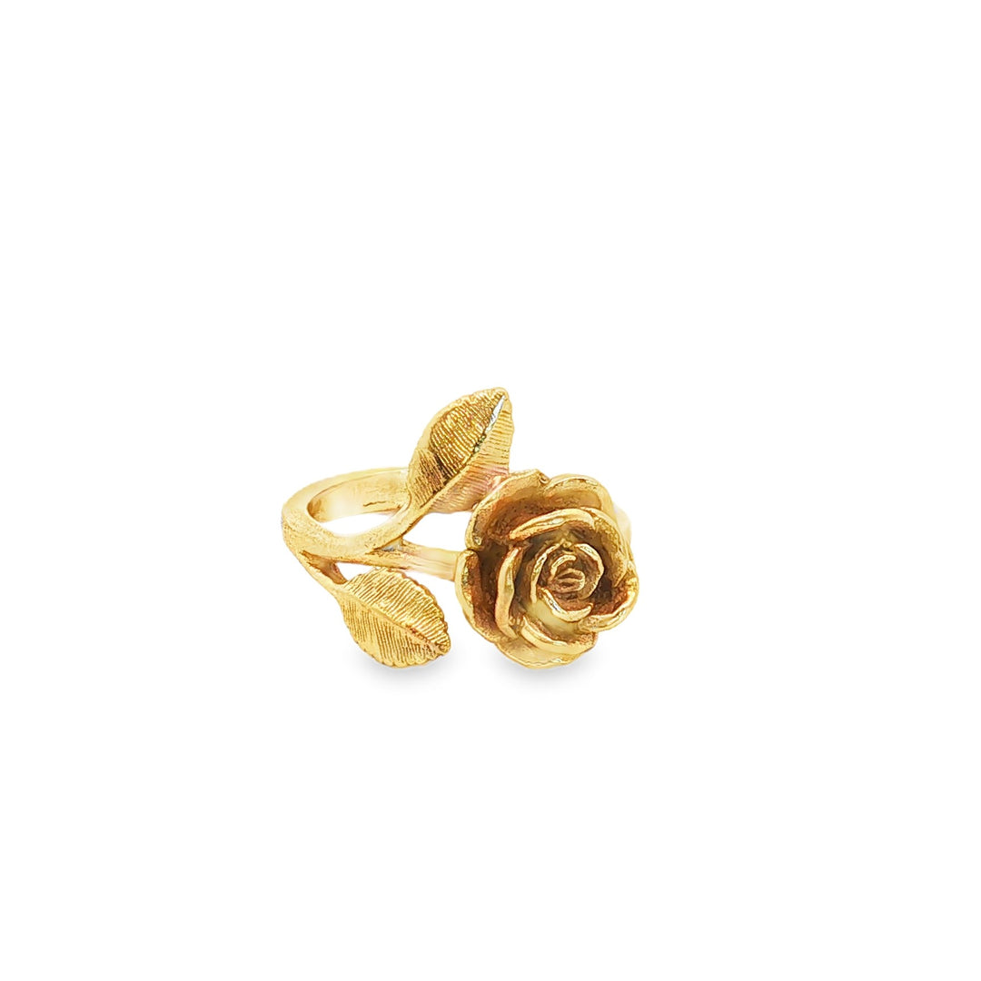 Estate James Avery 14kt yellow gold Rose flower ring