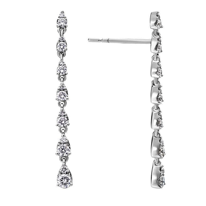 14kt white gold diamond drop earrings