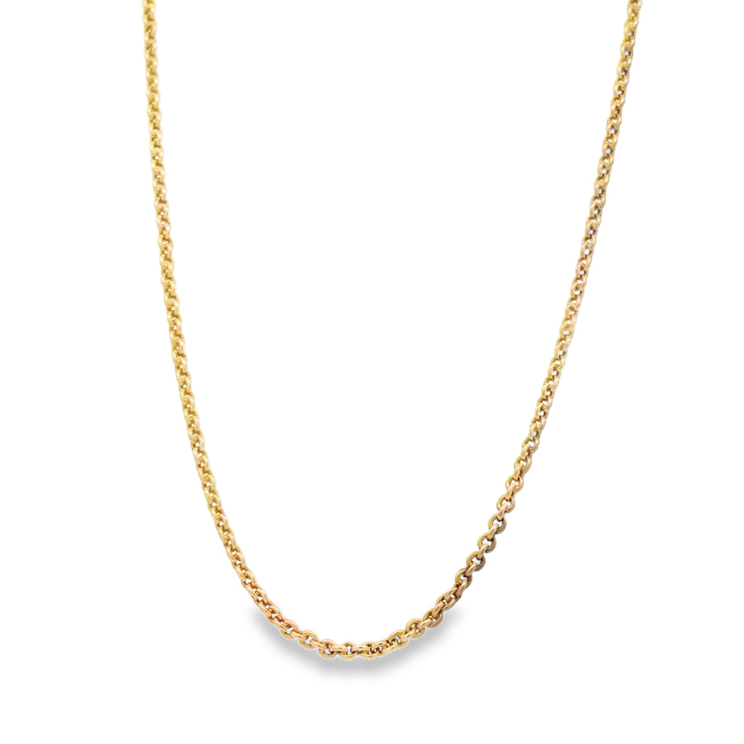 Estate Victorian 14kt yellow gold 18" 1.8mm cable chan