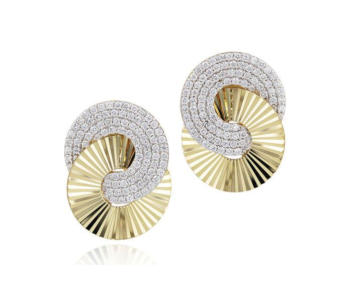 Phillips House 14kt yellow gold "Aura" diamond earrings