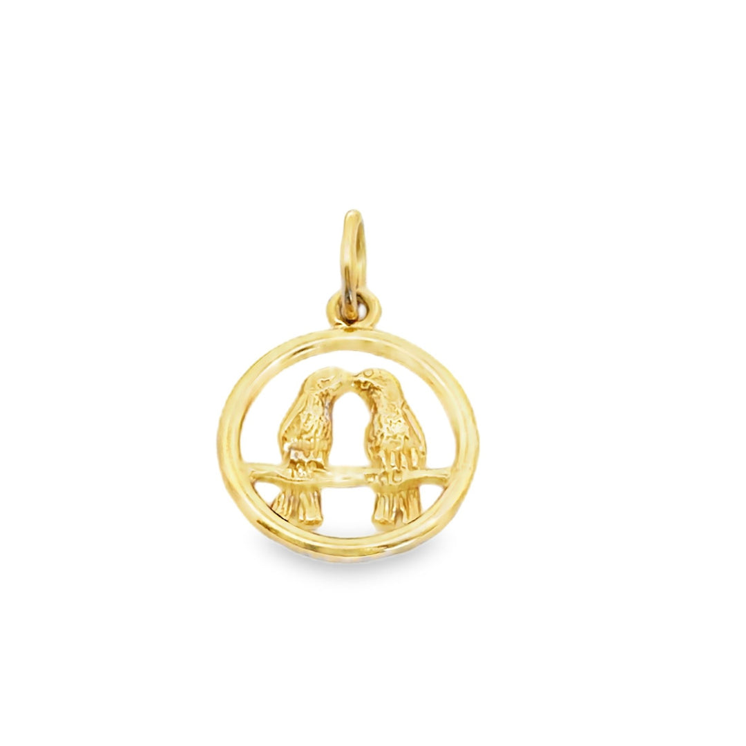 Estate 18kt yellow gold Puffin charm pendant